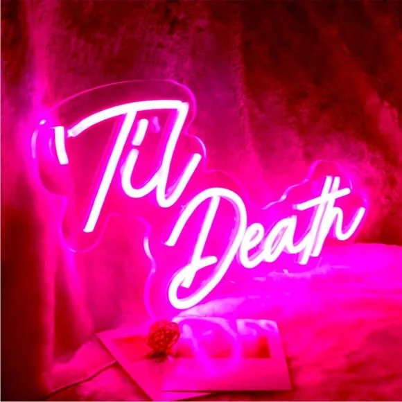 Til’ Death Neon Pink LED Light Birthday Party Graduation Teenager Bedroom Decor - Picture 6 of 6